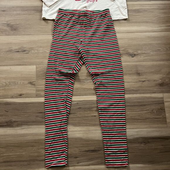BNWOT Youth Kids Christmas Reindeer Lights PJs Pajama Pants Long Sleeve Shirt xl - Picture 3 of 6